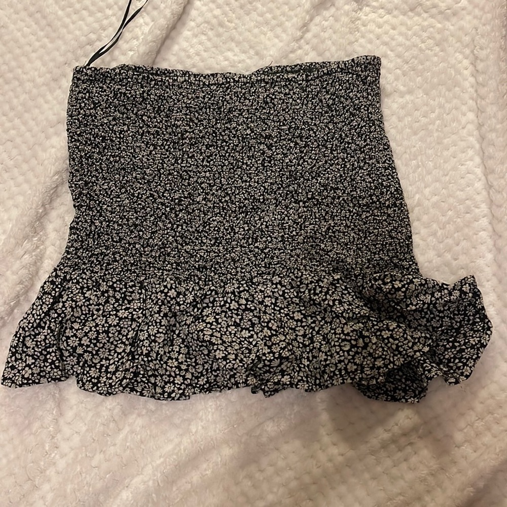 Black with white flower skirt